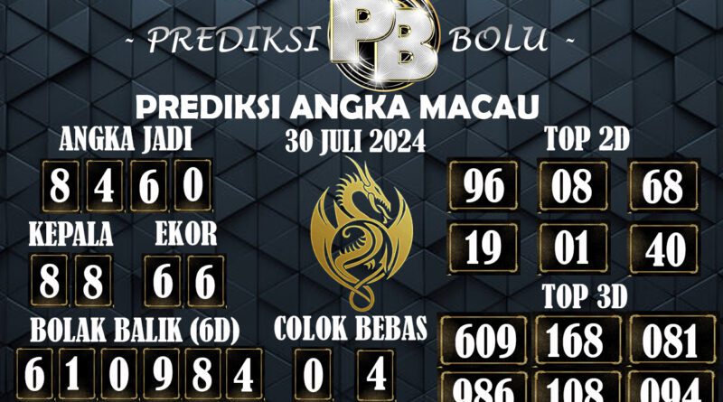 Prediksi Togel MACAU Akurat 30 Juli 2024 Prediksi Togel MACAU Akurat 30 Juli 2024