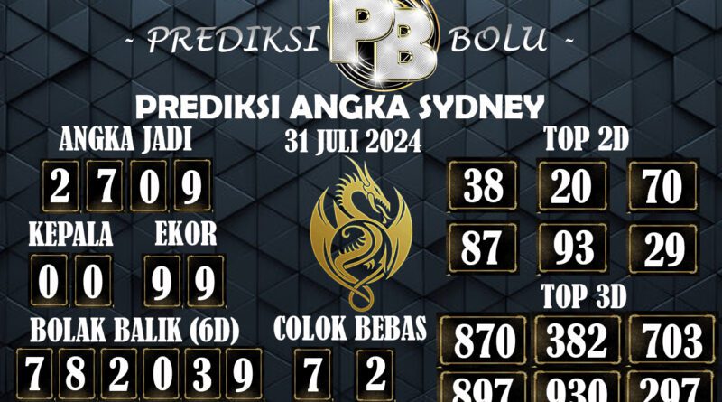 Prediksi Togel Sydney Akurat 31 Juli 2024 Prediksi Togel Sydney Akurat 31 Juli 2024