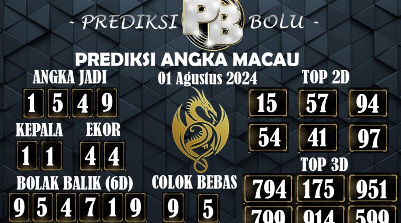 Prediksi Togel MACAU Akurat 01 Agustus 2024 Prediksi Togel MACAU Akurat 01 Agustus 2024