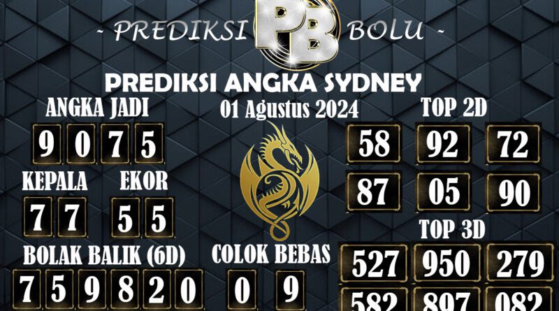 Prediksi Togel Sydney Akurat 01 Agustus 2024 Prediksi Togel Sydney Akurat 01 Agustus 2024